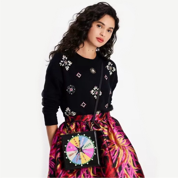 ♠️kate spade Fortune Favors Embellished 3D Top-handle Crossbody Bag, Black NWT - Picture 16 of 16